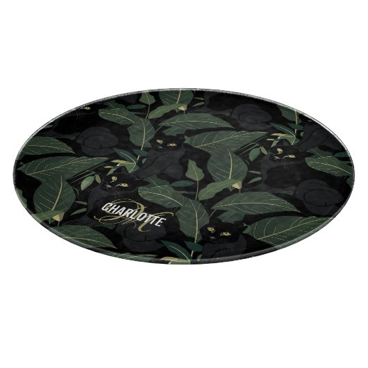 Name des modernen schwarzen Panther-Musters Monogr Schneidebrett (Ecke)