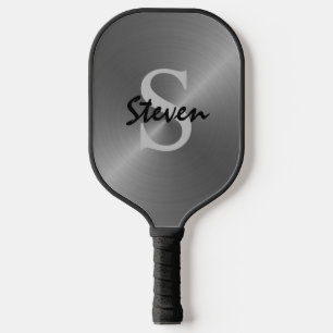 Name des modernen Silver Metallic Chrome Monogram Pickleball Schläger