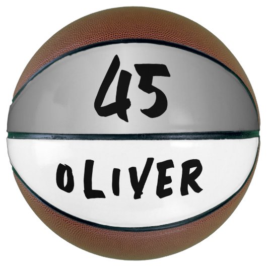Name des modernen Silver Metallic Players Basketball (Vorderseite)
