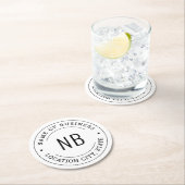 Name des modernen Unternehmens White Custom Busine Runder Pappuntersetzer (Vor Ort)