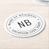 Name des modernen Unternehmens White Custom Busine Runder Pappuntersetzer (Angewinkelt)