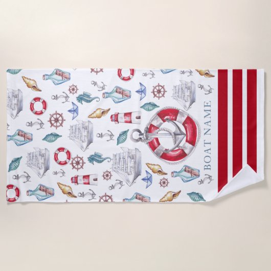 Name des modernen Wasserfahrzeugs Strandtuch (Vorderseite)