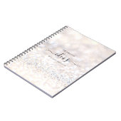 Name des modernen weißen Glitzer Notizblock (Linke Seite)