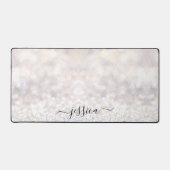 Name des modernen weißen Glitzer Schreibtischunterlage (Vorderseite)