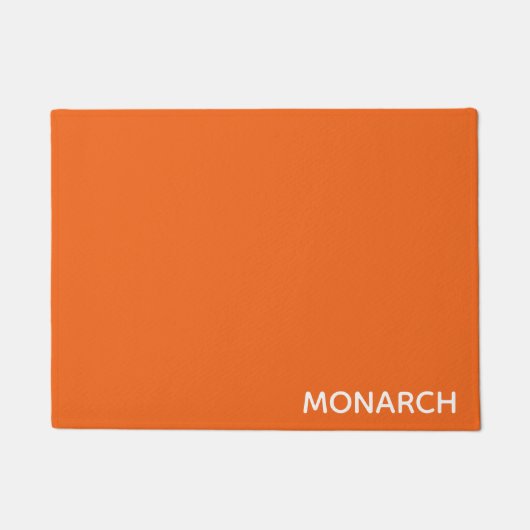 Name des Monarchschmetterlings orange Fußmatte (Vorderseite)