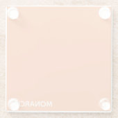 Name des Monarchschmetterlings orange Glasuntersetzer (Rückseite)