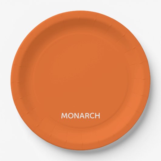 Name des Monarchschmetterlings orange Pappteller (Vorderseite)