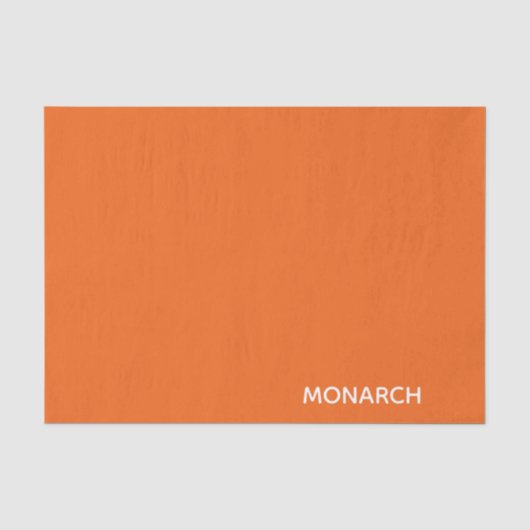 Name des Monarchschmetterlings orange Seidenpapier (Vorderseite)