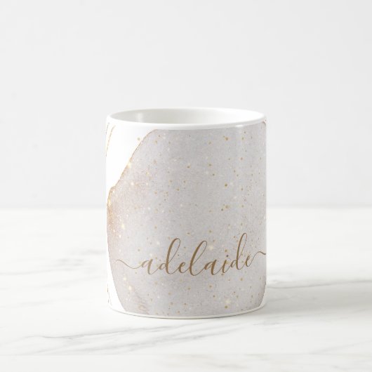 Name des Monogram-Glitzer Kaffeetasse (Mittel)