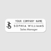 Name des Monogram-Logos für moderne Unternehmen Namensschild (Vorderseite)