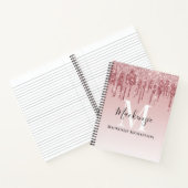 Name des Monogram Pink Ombre-Glitzer Notizblock (Innenseite)