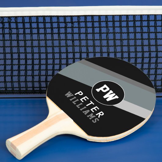 Name des Monogram Players Cool Moderne Schwarz Tischtennis Schläger (InSitu)