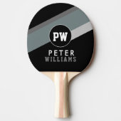 Name des Monogram Players Cool Moderne Schwarz Tischtennis Schläger (Vorderseite)