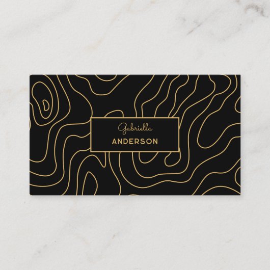 Name des Monogram-Skripts für die abstrakte Goldli Visitenkarte (Vorderseite)