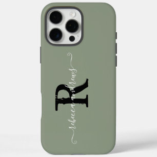 Name des Monogram-Skripts für Elegantsage Green In iPhone 16 Pro Max Hülle