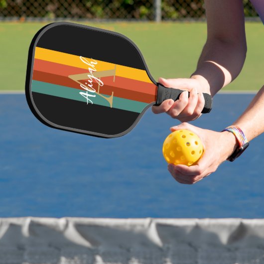 Name des Monogram-Skripts für klassische Retro-Str Pickleball Schläger (InSitu)