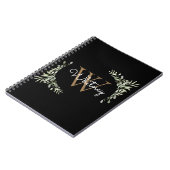 Name des Monogram-Skripts für moderne Greenery Bla Notizblock (Linke Seite)