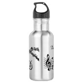 Name des Monogram-Skripts für Musiknoten Edelstahlflasche (Rückseite)