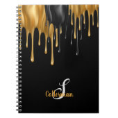 Name des Monogram-Skripts für Schwarz und Gold-Far Notizblock (Vorderseite)