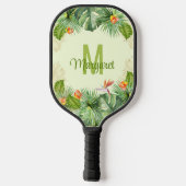 Name des Monogram-Skripts für tropische Wasserfarb Pickleball Schläger (Rückseite)