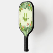 Name des Monogram-Skripts für tropische Wasserfarb Pickleball Schläger (Links)