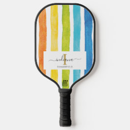 Name des Monogram-Skripts für Wasserfarbenstreifen Pickleball Schläger