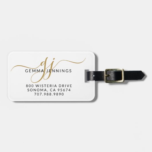 Name des Monogramm-Skriptes Gepäckanhänger (Vorderseite horizontal)