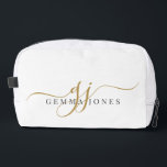 Name des Monogramm-Skriptes Waschbeutel<br><div class="desc">Tragen Sie Ihren Stil überall mit diesem eleganten Monogramm Dopp-Kit. Es wurde mit anmutigen goldenen Schriftzeichen entworfen, gepaart mit einem raffinierten Serifennamen, verbindet moderne Eleganz mit alltäglicher Funktion. Ideal für Schminken und andere kleine Gegenstände täglich oder für Übernachtungen bleibe. Diese vielseitige, kleine Accessoires-Tasche ist auch für Hochzeiten, Jubiläen, Brautmädchen, Hauswärme...</div>
