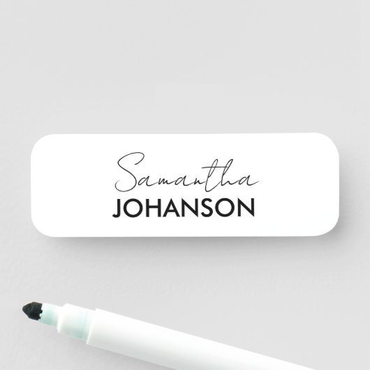 Name des Monogramm-Skripts | Modern Minimalistisch Namensschild (Beispiel)