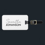 Name des Monogramm-Skripts | Moderne Minimalistisc Gepäckanhänger<br><div class="desc">Name des Monogramm-Skripts | Moderne Minimalistische Weibchen</div>