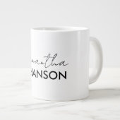 Name des Monogramm-Skripts | Moderne Minimalistisc Jumbo-Tasse (Vorderseite Rechts)