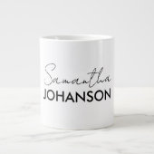 Name des Monogramm-Skripts | Moderne Minimalistisc Jumbo-Tasse (Vorderseite)
