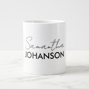 Name des Monogramm-Skripts   Moderne Minimalistisc Jumbo-Tasse