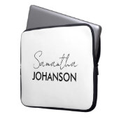 Name des Monogramm-Skripts | Moderne Minimalistisc Laptopschutzhülle (Vorderseite Links)