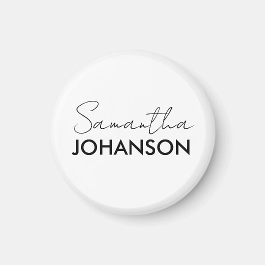 Name des Monogramm-Skripts | Moderne Minimalistisc Magnet (Vorne)