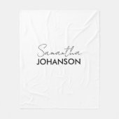 Name des Monogramm-Skripts | Modernes Minimalistis Fleecedecke (Vorderseite)