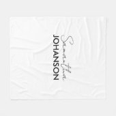 Name des Monogramm-Skripts | Modernes Minimalistis Fleecedecke (Vorderseite (Horizontal))