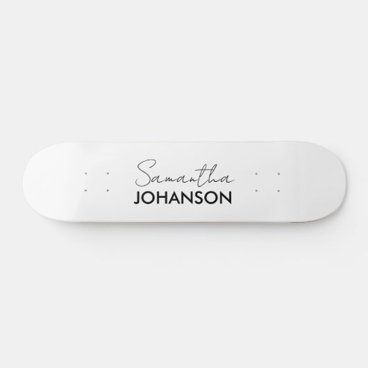 Name des Monogramm-Skripts | Modernes Minimalistis Skateboard (Horizontal)