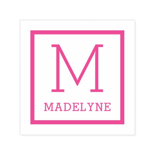 Name des Monogrammes an der Minimalistischen Grenz Permastempel (Design)