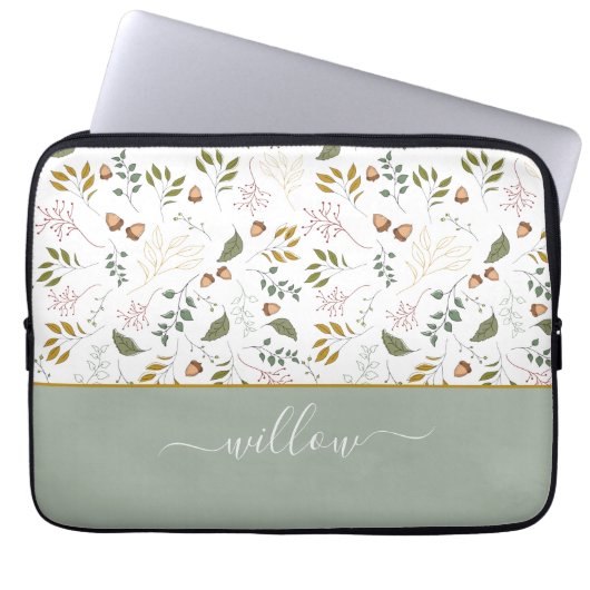 Name des Monogrammes aus dem Herbst modern Laptopschutzhülle (Vorderseite)