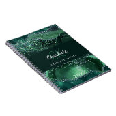 Name des Monogrammes aus grünem Marmor Notizblock (Rechte Seite)