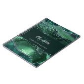 Name des Monogrammes aus grünem Marmor Notizblock (Linke Seite)