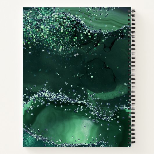 Name des Monogrammes aus grünem Marmor Notizblock (Rückseite)