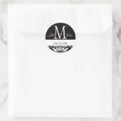 Name des Monogrammes Datum Damaskoffer Runder Aufkleber (Tasche)