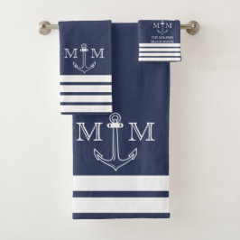 Name des Monogrammes der Nautischen Marine Badhandtuch Set