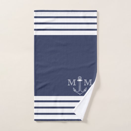Name des Monogrammes der Nautischen Marine Badhandtuch Set (Handtuch)