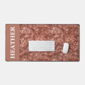 Name des Monogrammes der Rose-Gold-Sequenzer-Glitz Schreibtischunterlage (Tastatur & Maus)