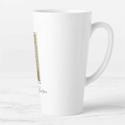 Name des Monogrammes des eleganten Sparkle-Glitzer Milchtasse (Rechts)