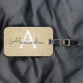 Name des Monogrammes des Glitzer Gepäckanhänger