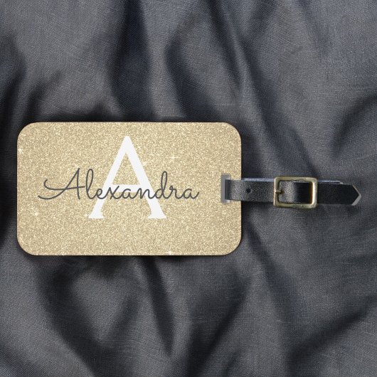 Name des Monogrammes des Glitzer Gepäckanhänger